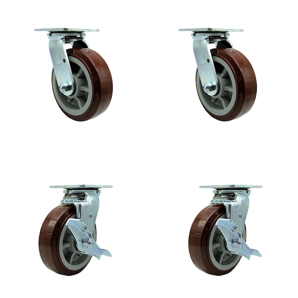 Greenlee Caster Set - MA6065 GMX Cart - 2 Swivel 2 Swivel Brakes -SCC, 4PK